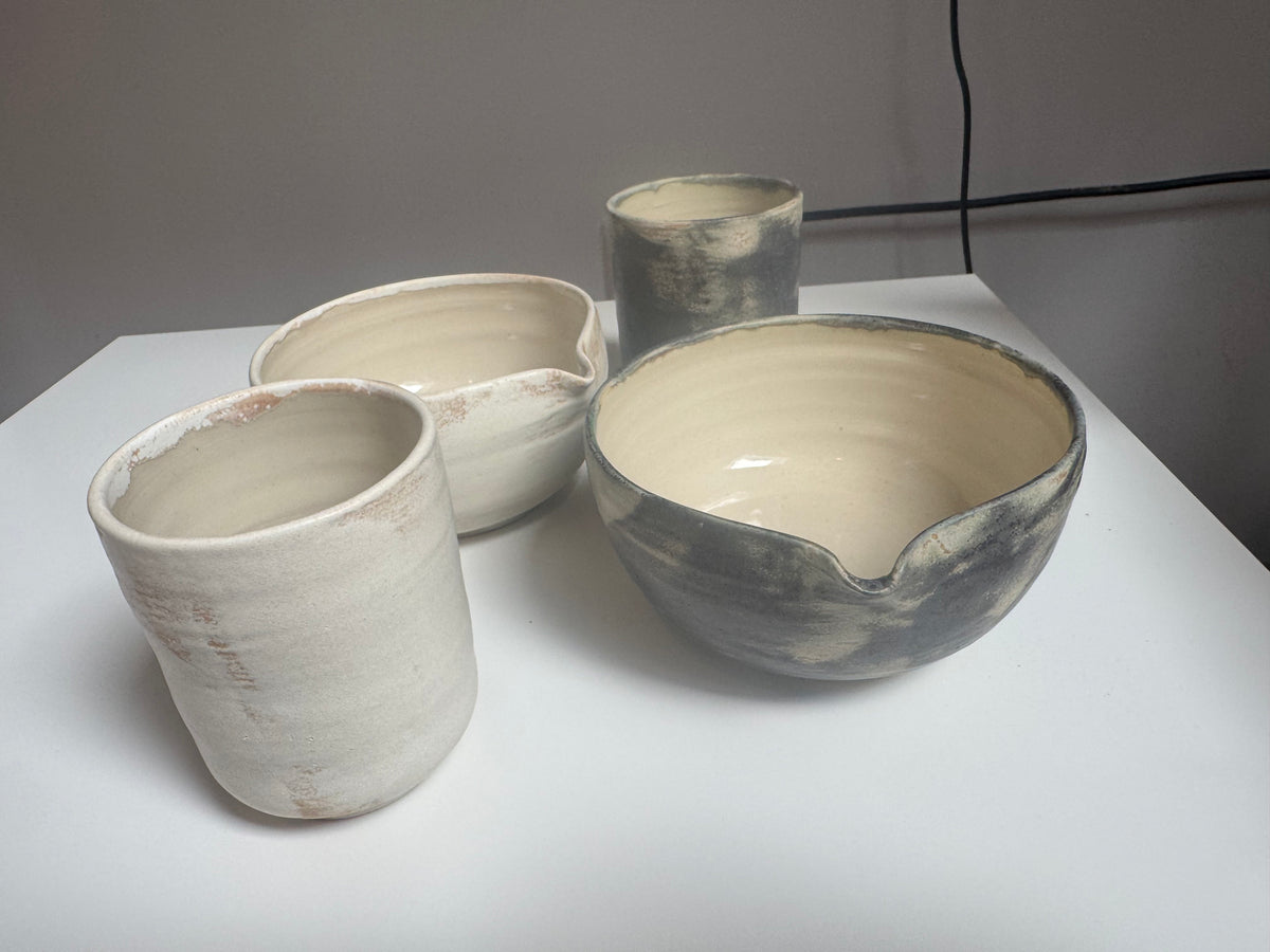 Studio Line 01 Collector Set — Frontansicht der vier handgedrehten Stücke